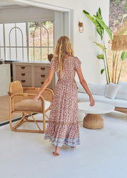 Boho Maxikleid mit Tupfenprint aus Rayon - Blossom Hair & Fashion