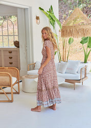 Boho Maxikleid mit Tupfenprint aus Rayon - Blossom Hair & Fashion