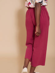 Boho - Sommerhose mit Stickereien aus Leinen & Viskose - Blossom Hair & Fashion