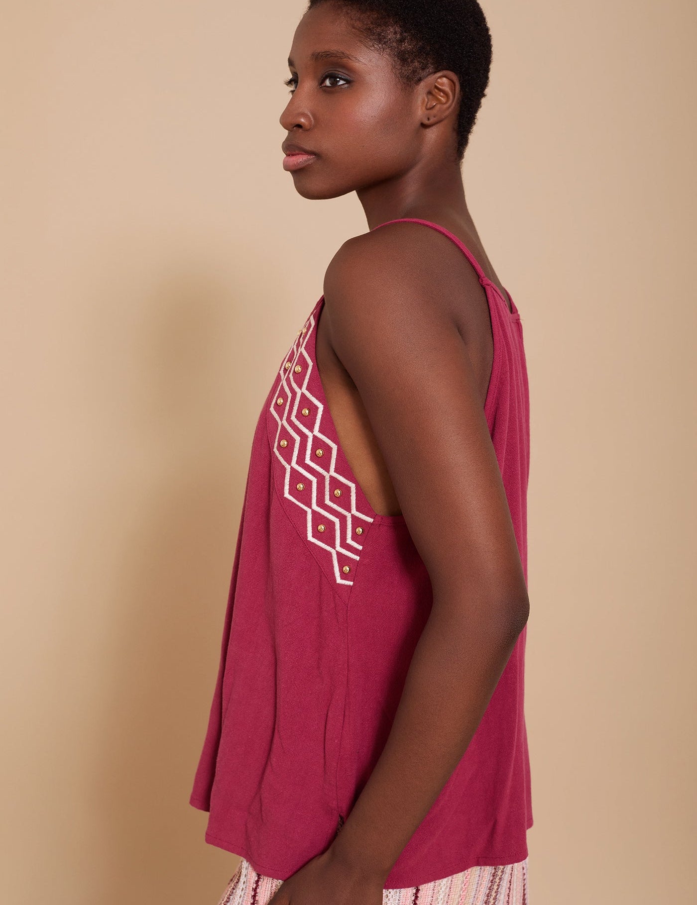 Boho - Top mit Stickereien aus Leinen & Viskose - Blossom Hair & Fashion