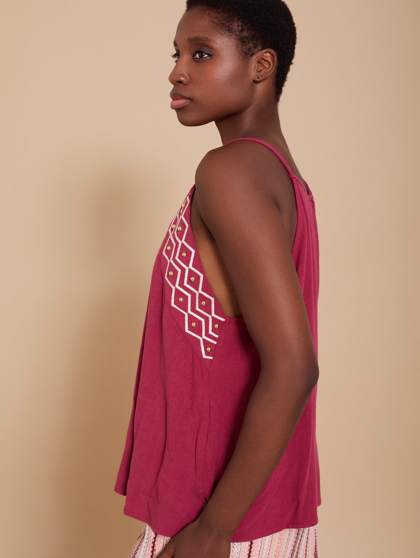 Boho - Top mit Stickereien aus Leinen & Viskose - Blossom Hair & Fashion