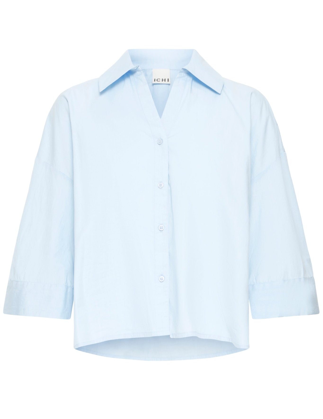 Boxy Bluse in Hellblau mit Kragen - Blossom Hair & Fashion