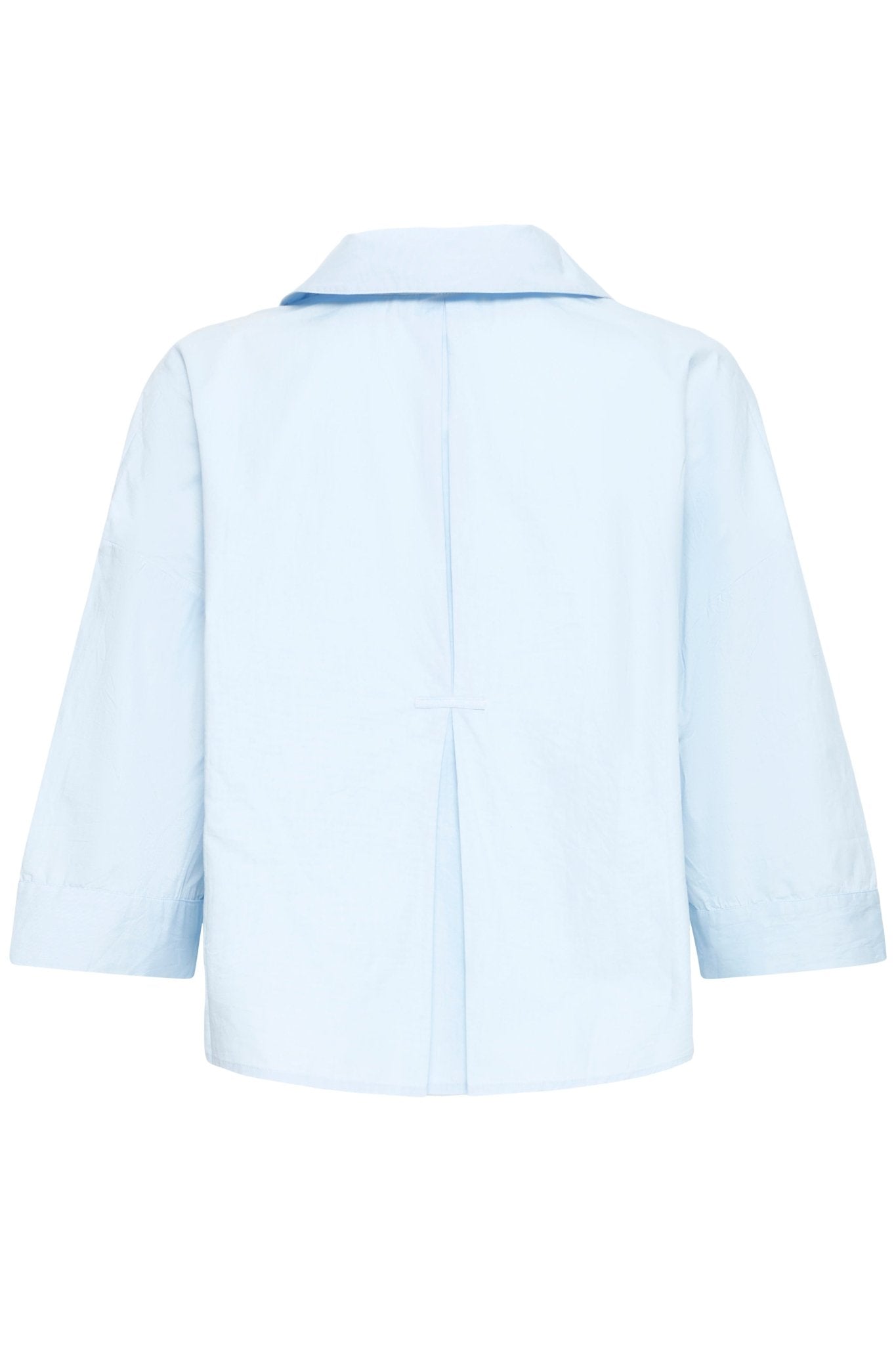 Boxy Bluse in Hellblau mit Kragen - Blossom Hair & Fashion