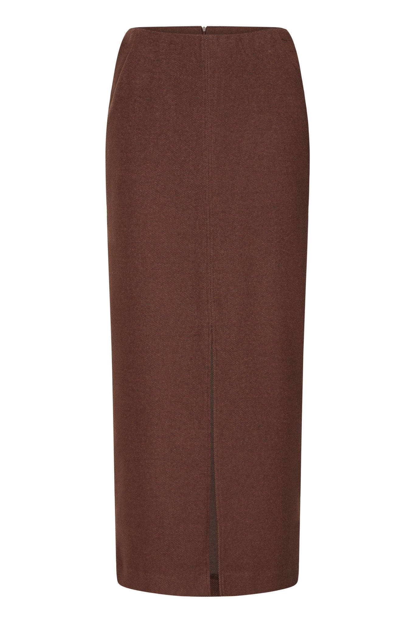 Brauner Midirock high waist mit Schlitz - Blossom Hair & Fashion