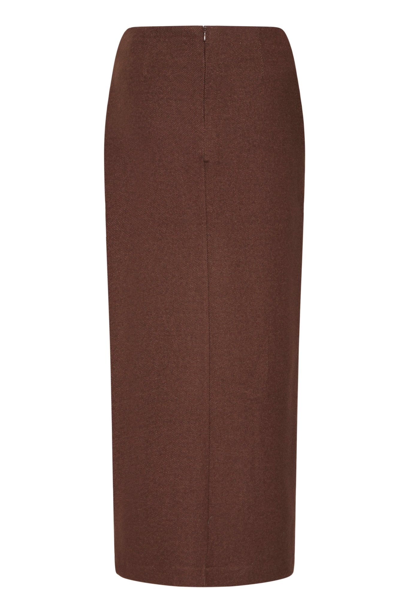 Brauner Midirock high waist mit Schlitz - Blossom Hair & Fashion