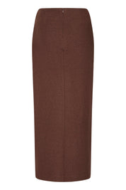 Brauner Midirock high waist mit Schlitz - Blossom Hair & Fashion