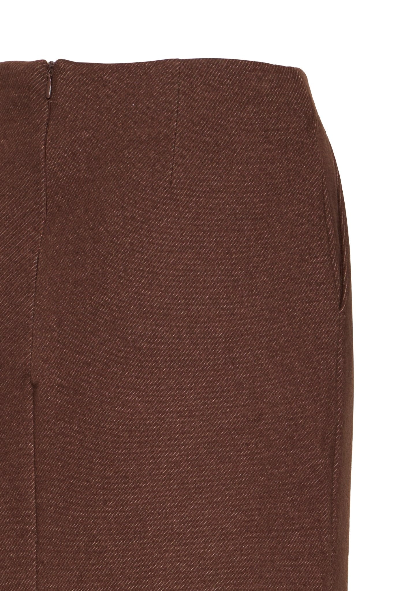 Brauner Midirock high waist mit Schlitz - Blossom Hair & Fashion