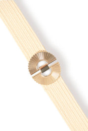 Breiter Flechtgürtel in Creme mit Metallschließe - Blossom Hair & Fashion