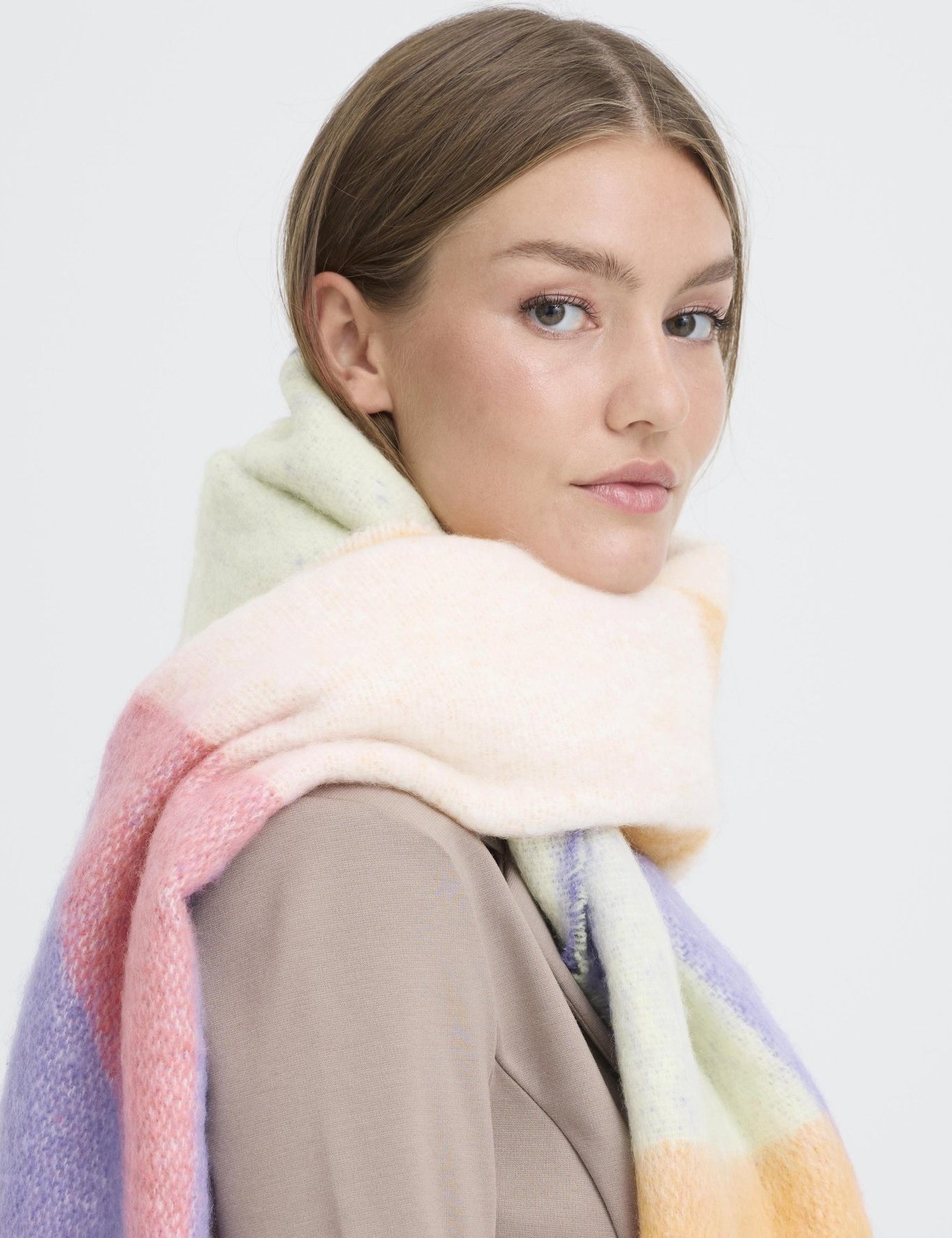 Bunter Damen Schal mit Fransen - Blossom Hair & Fashion