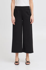 Culotte mit weitem Bein in Schwarz - Blossom Hair & Fashion