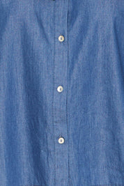 Damenbluse mit Schleife und Puffärmeln in Denim - Optik - Blossom Hair & Fashion
