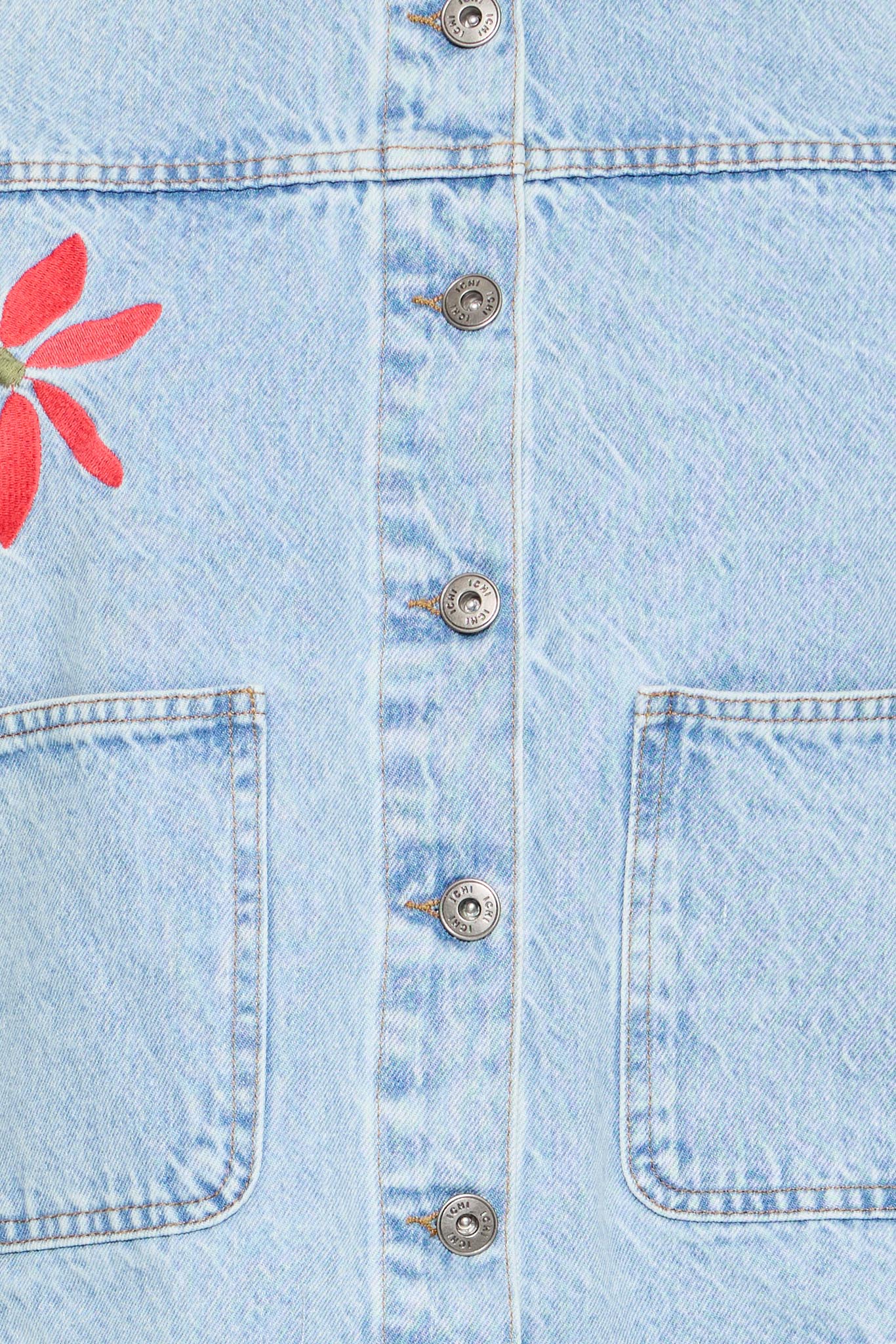 Denimjacke im Casual Fit mit Stickdetails - Blossom Hair & Fashion
