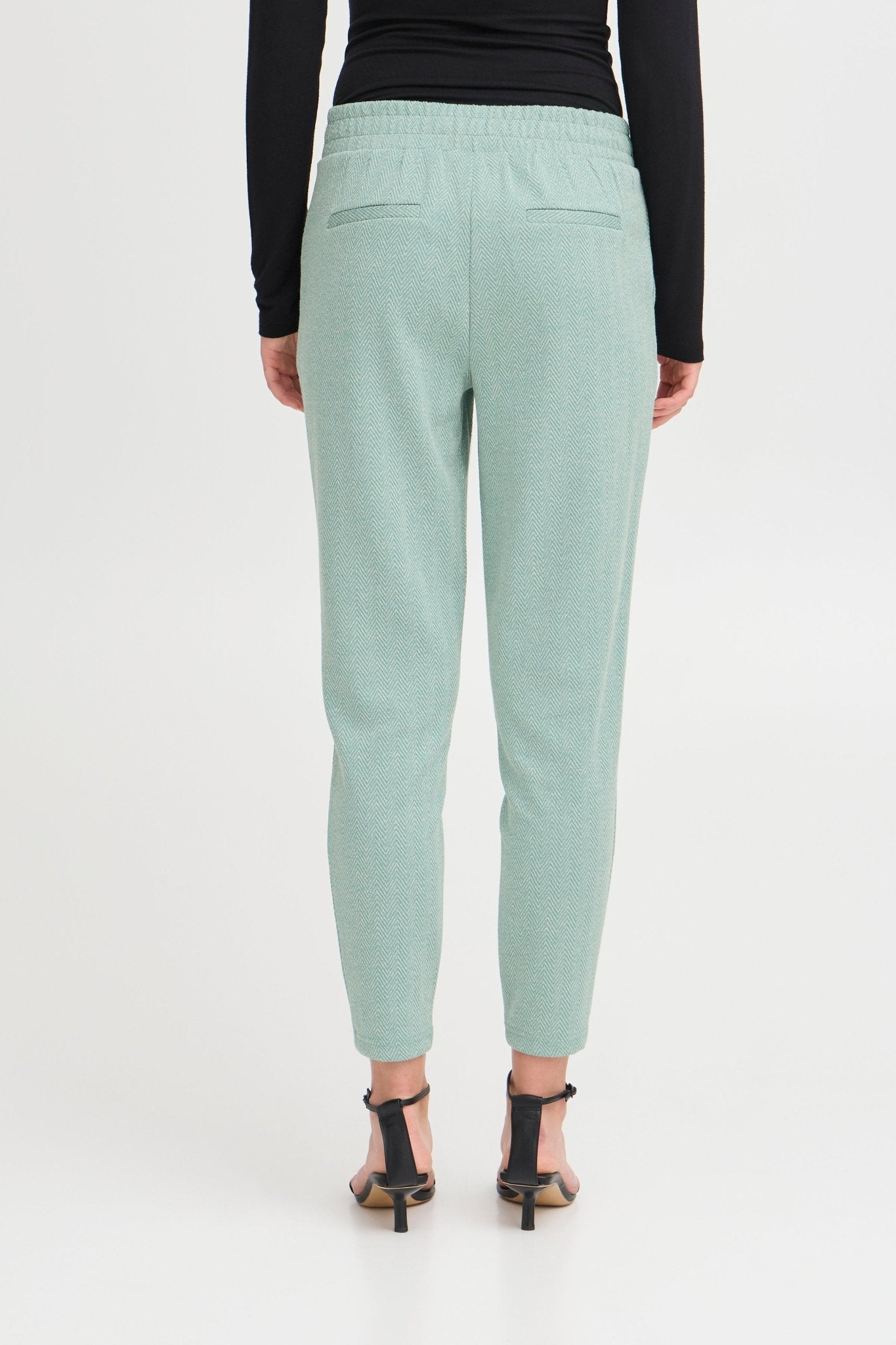 Elegante Hose mit elastischem Bund in Beryl Green - Blossom Hair & Fashion
