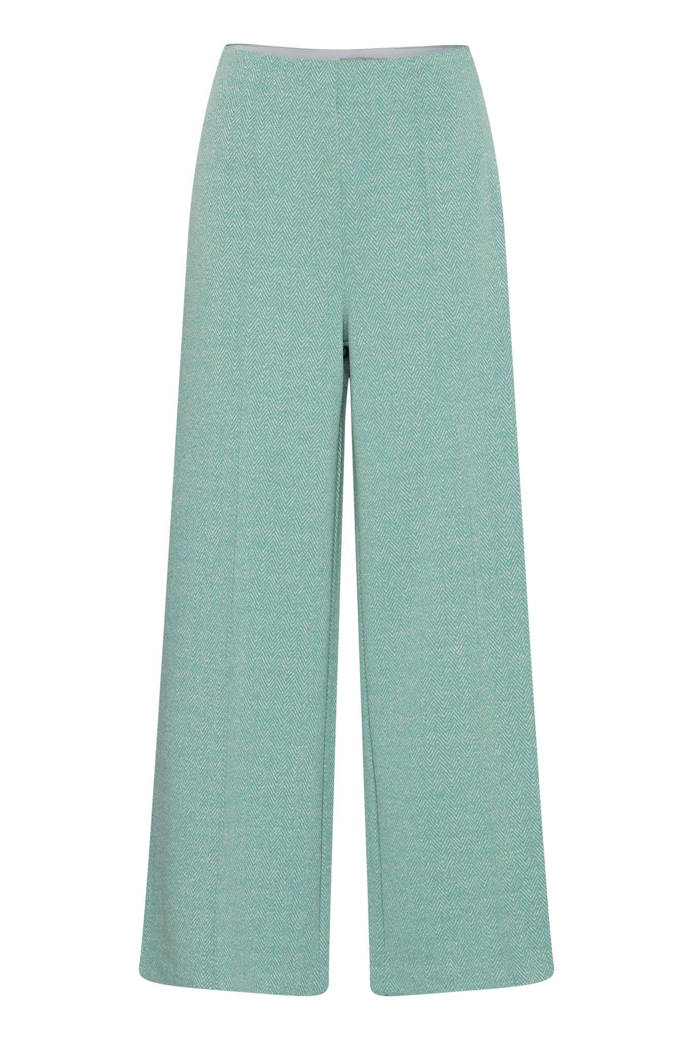 Elegante Wide - Leg - Hose in Beryl Green mit High Waist - Blossom Hair & Fashion