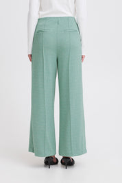 Elegante Wide - Leg - Hose in Beryl Green mit High Waist - Blossom Hair & Fashion