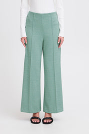 Elegante Wide - Leg - Hose in Beryl Green mit High Waist - Blossom Hair & Fashion