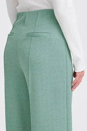 Elegante Wide - Leg - Hose in Beryl Green mit High Waist - Blossom Hair & Fashion