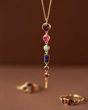 Elegantes Collier mit Amethyst & Gold – Farbenfrohe Raffinesse - Blossom Hair & Fashion