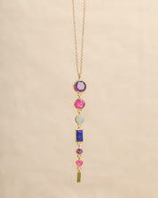 Elegantes Collier mit Amethyst & Gold – Farbenfrohe Raffinesse - Blossom Hair & Fashion