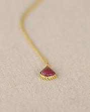 Elegantes Collier mit Zulu Rhodonite - Fächer – 45cm - Blossom Hair & Fashion