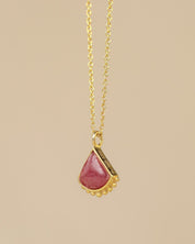 Elegantes Collier mit Zulu Rhodonite - Fächer – 45cm - Blossom Hair & Fashion