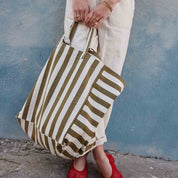ELISA-STREIFEN-TASCHE OLIVE - GREIGE - Blossom Hair & Fashion