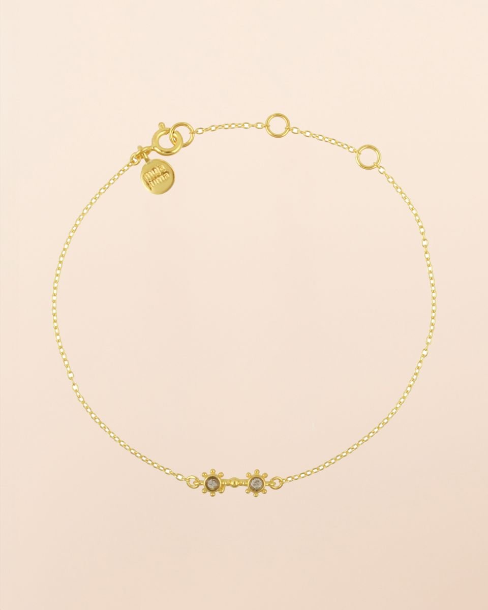 Feines Armband mit Labradorit im Goldton - Blossom Hair & Fashion