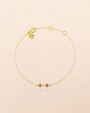 Feines Armband mit Rubin im Goldton - Blossom Hair & Fashion