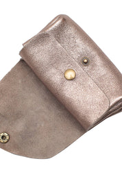 Geldbörse aus Leder mit Druckknopf – Kompakte Eleganz für Deinen Alltag - Blossom Hair & Fashion