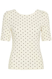 Gepunktetes Jerseyshirt mit Rundhals - Blossom Hair & Fashion