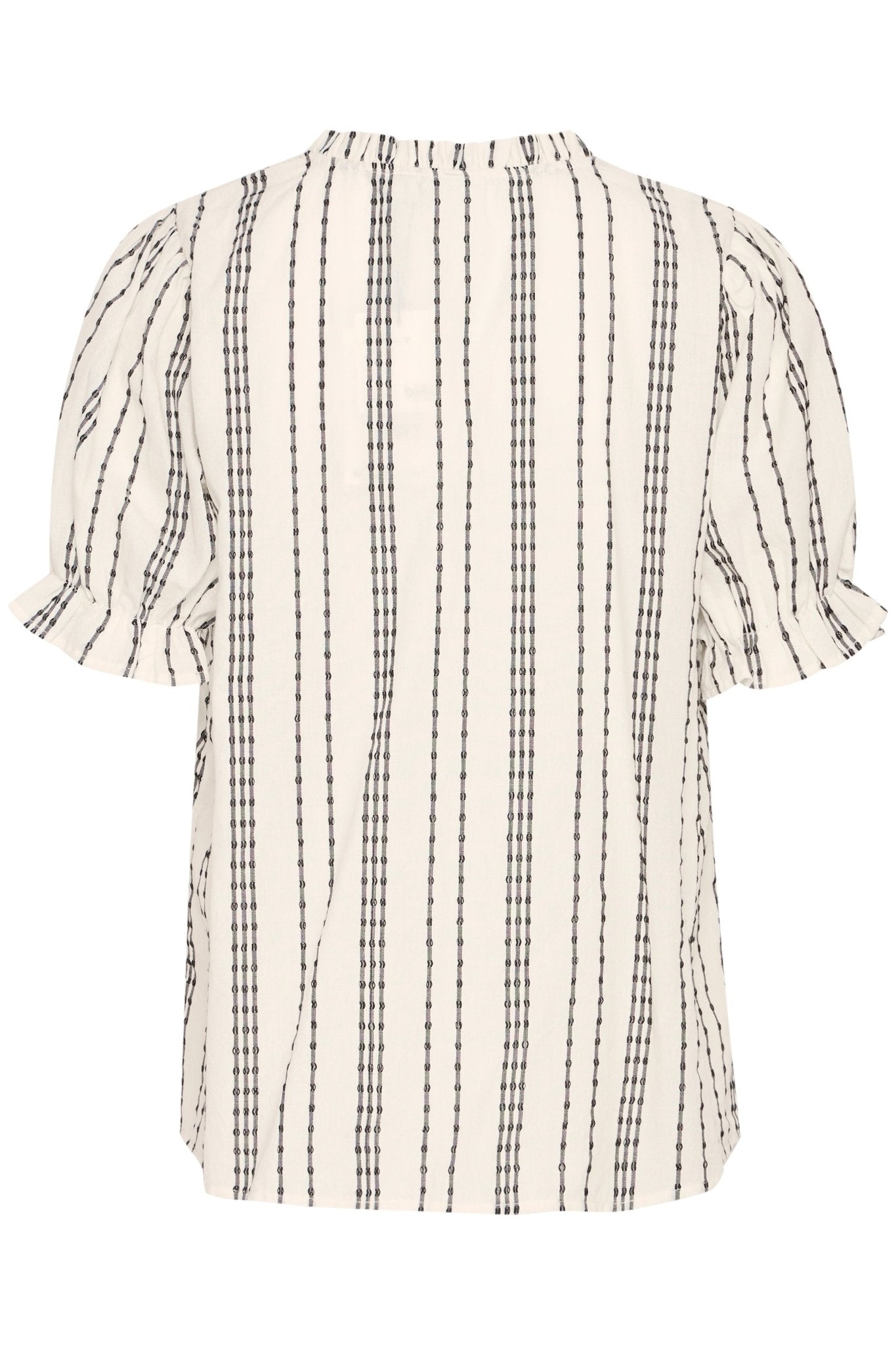 Gestreifte Baumwollbluse mit kurzen Ärmeln und Knopfleiste - Blossom Hair & Fashion