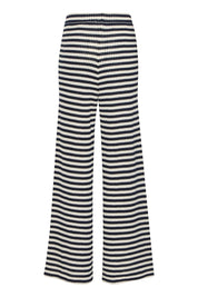Gestreifte High - Waist Strickhose mit weitem Bein - Blossom Hair & Fashion