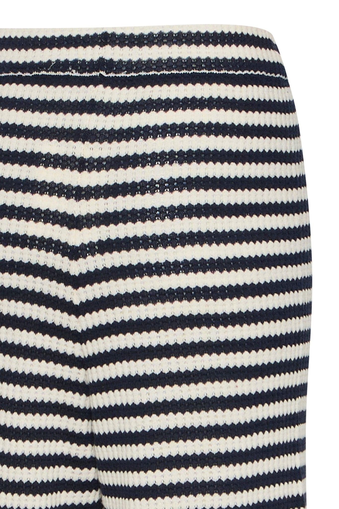 Gestreifte High - Waist Strickhose mit weitem Bein - Blossom Hair & Fashion
