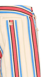 Gestreifte Hose mit High Waist und geradem Bein - Blossom Hair & Fashion