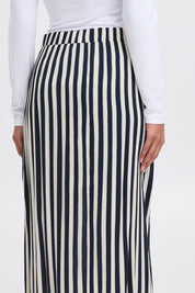 Gestreifter Midirock in Navy & Creme - Blossom Hair & Fashion