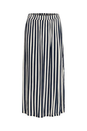 Gestreifter Midirock in Navy & Creme - Blossom Hair & Fashion