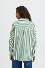 Gestreiftes Hemd in Gruen Weiss Regular Fit - Blossom Hair & Fashion
