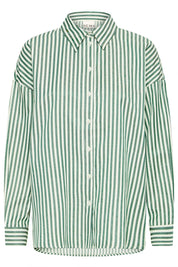 Gestreiftes Hemd in Gruen Weiss Regular Fit - Blossom Hair & Fashion