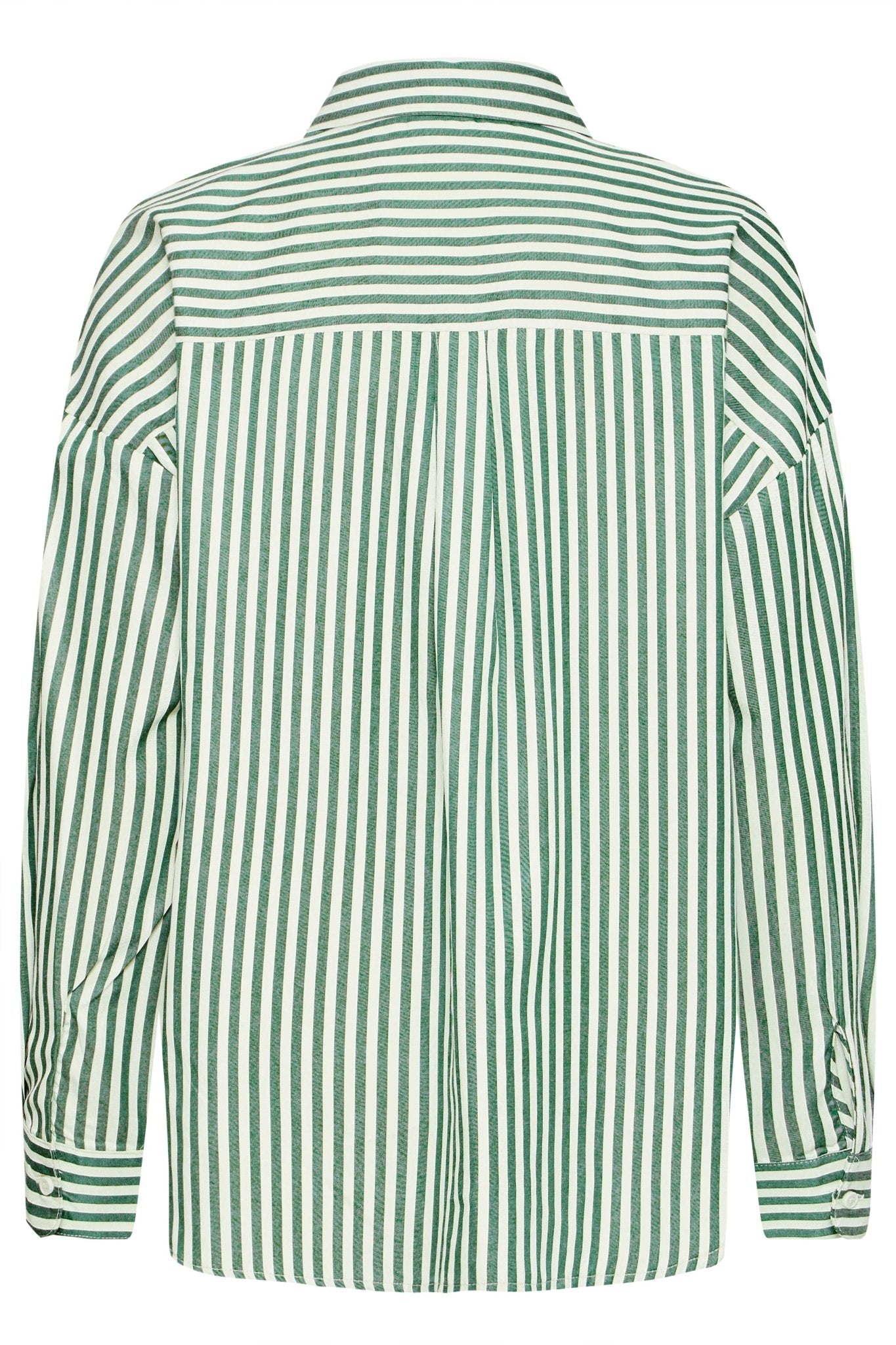 Gestreiftes Hemd in Gruen Weiss Regular Fit - Blossom Hair & Fashion