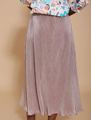 Glänzender Maxirock mit Knopfleiste - Blossom Hair & Fashion