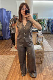 Glitzernde Leinen - Weste mit Bambusanteil - Blossom Hair & Fashion