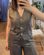 Glitzernde Leinen - Weste mit Bambusanteil - Blossom Hair & Fashion