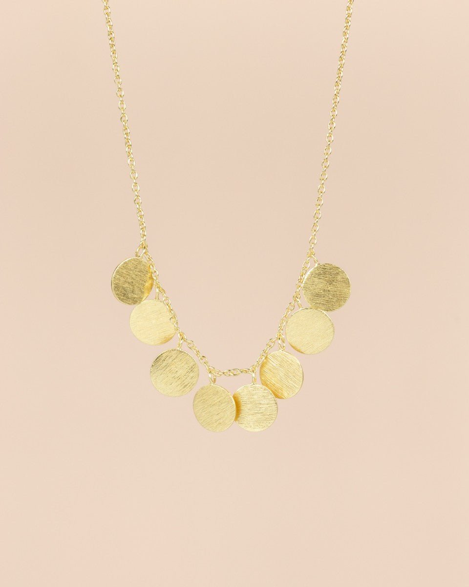 Goldfarbene Halskette mit runden Plättchen - Blossom Hair & Fashion