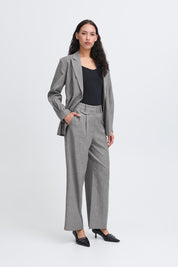 Graue Stoffhose mit weitem Bein - Blossom Hair & Fashion