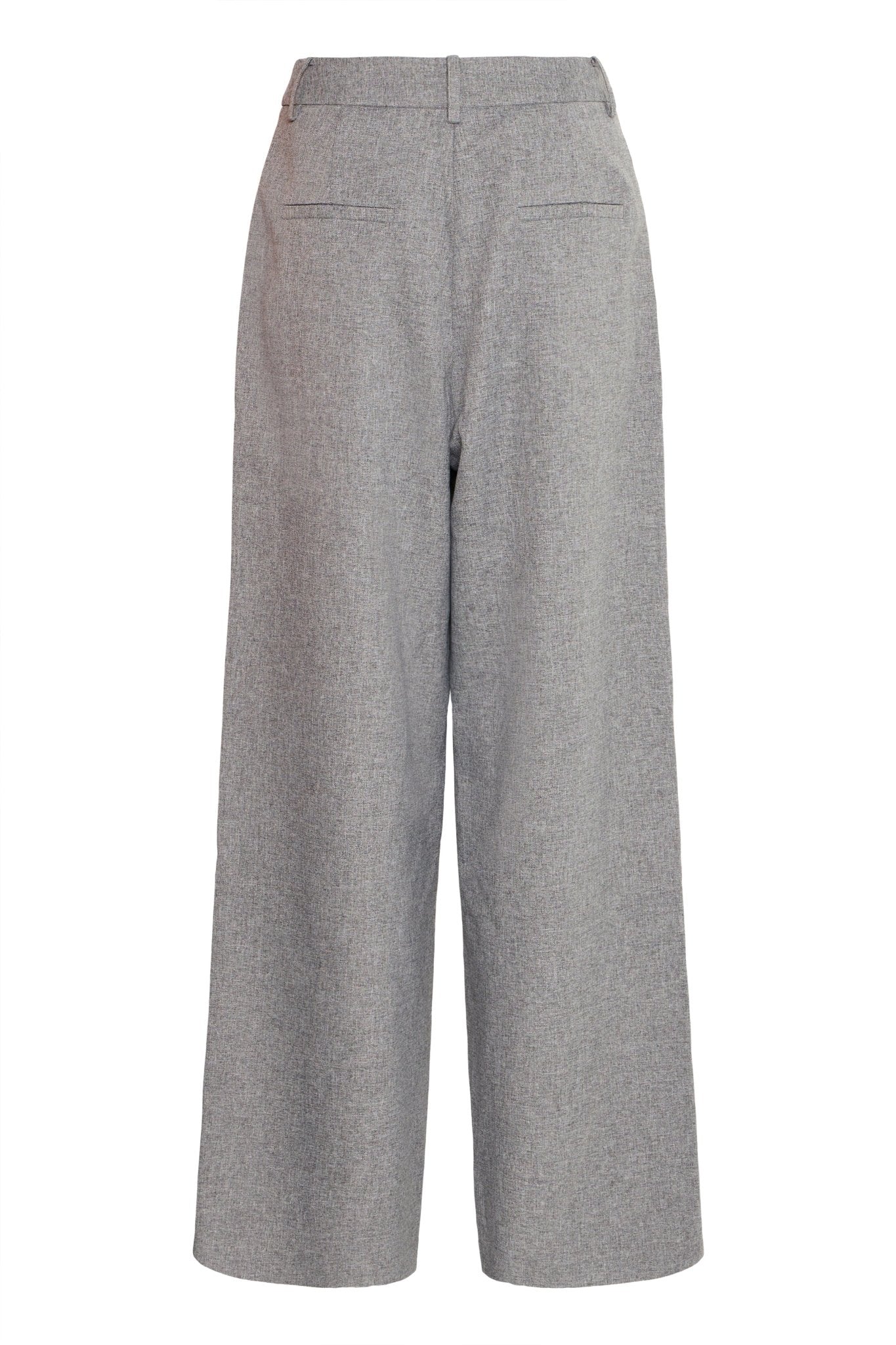 Graue Stoffhose mit weitem Bein - Blossom Hair & Fashion