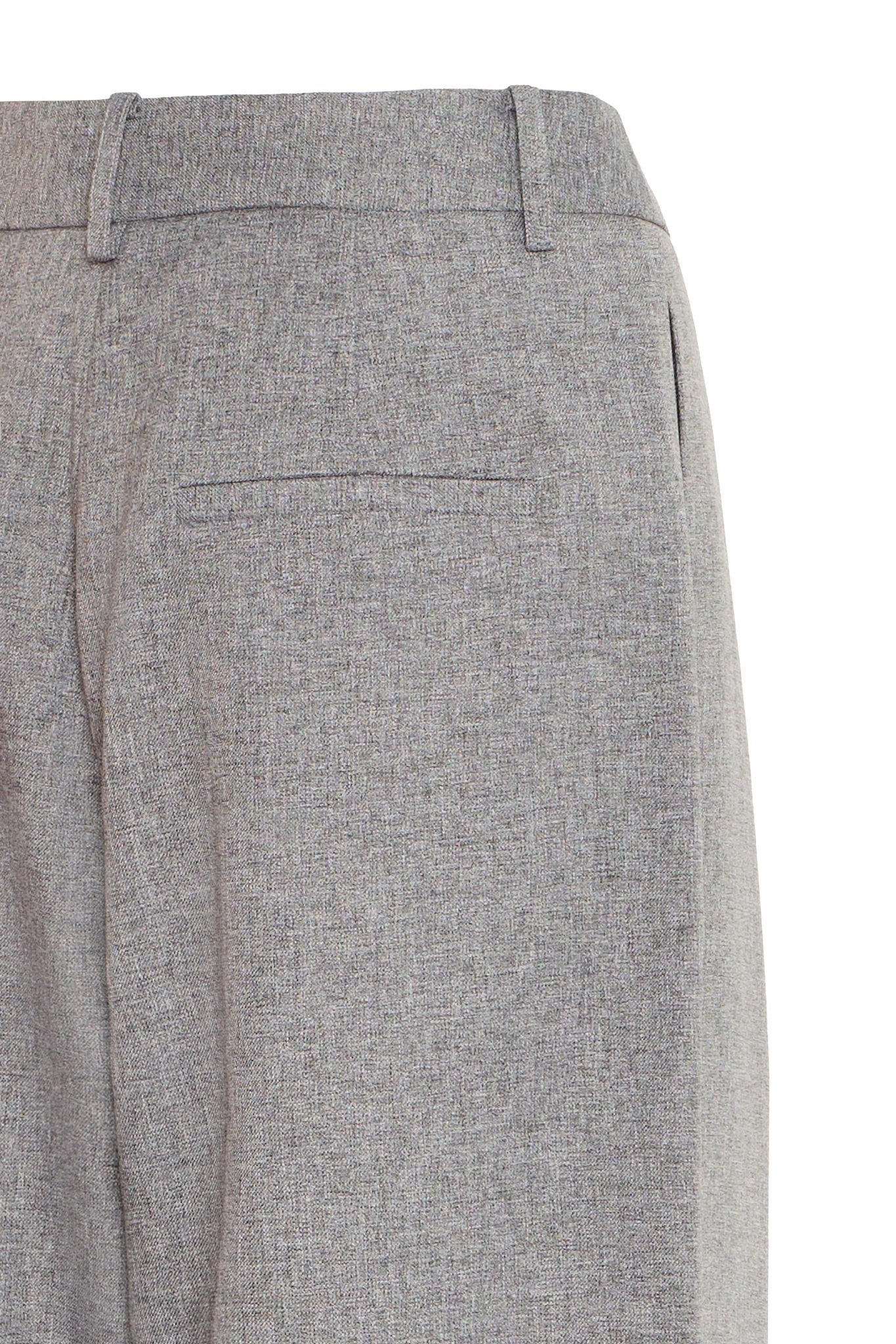 Graue Stoffhose mit weitem Bein - Blossom Hair & Fashion