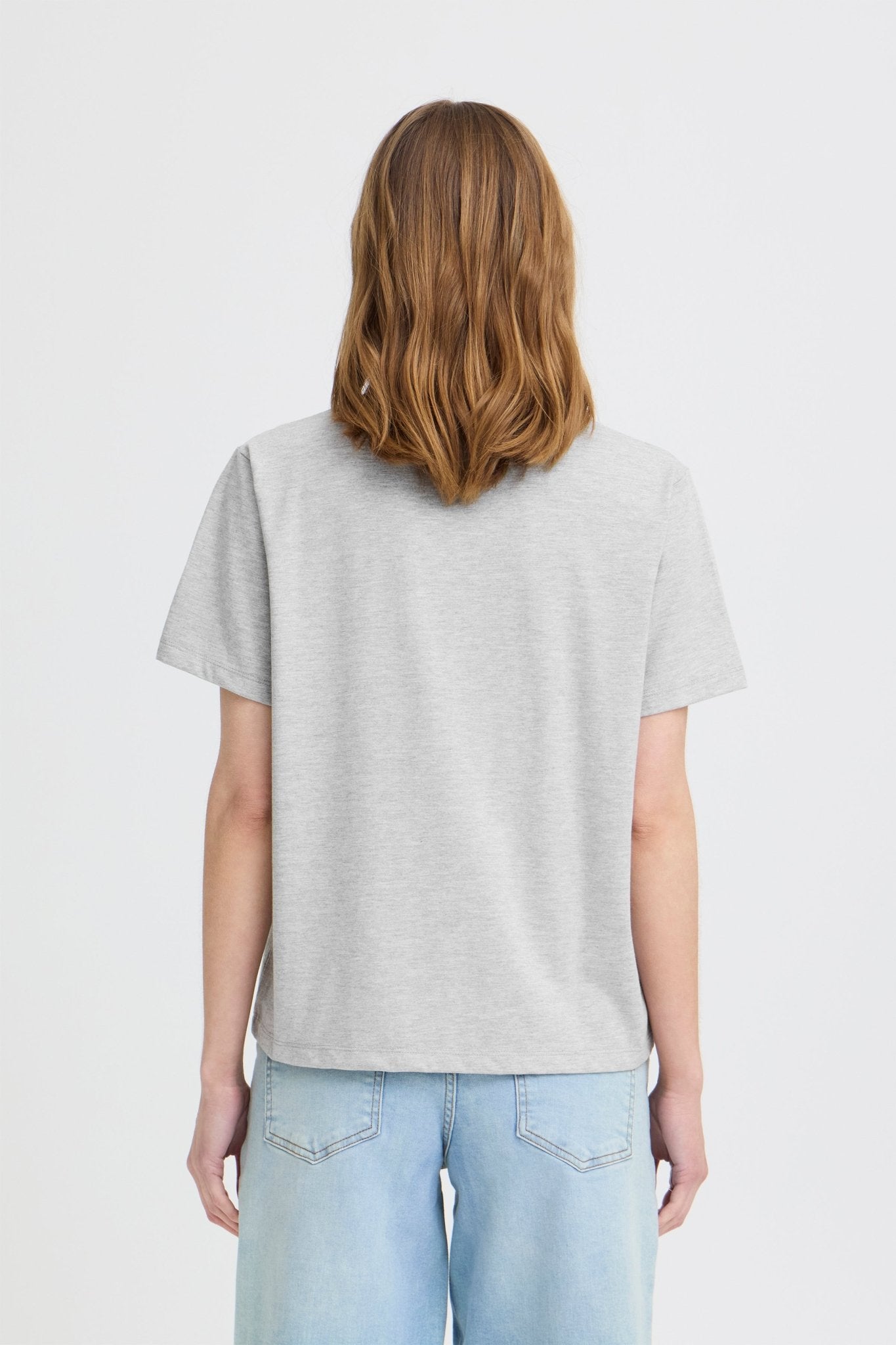 Graues T Shirt mit Kirschmotiv Baumwolle - Blossom Hair & Fashion
