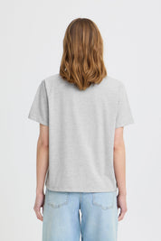 Graues T Shirt mit Kirschmotiv Baumwolle - Blossom Hair & Fashion