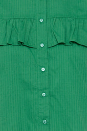 Grüne Rüschenbluse mit Cap Sleeves - Blossom Hair & Fashion