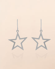 Hängende Stern Ohrringe in Silberton - Blossom Hair & Fashion